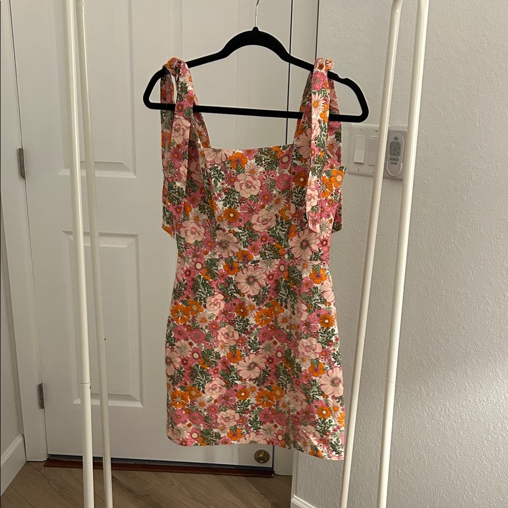 Trixxi Floral Mini Dress in Pink and Orange